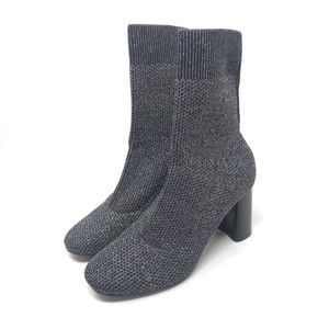 ZARA | Silver Metallic Knit Sock Booties